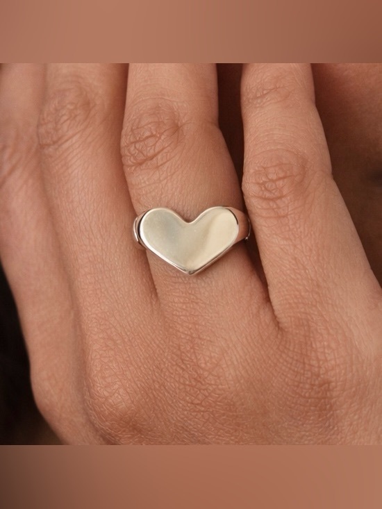 925 Sterling Silver Jewelry - Sterling silver heart ring size 6-9